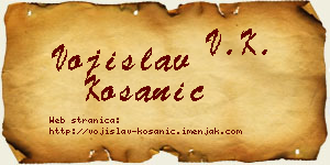 Vojislav Kosanić vizit kartica